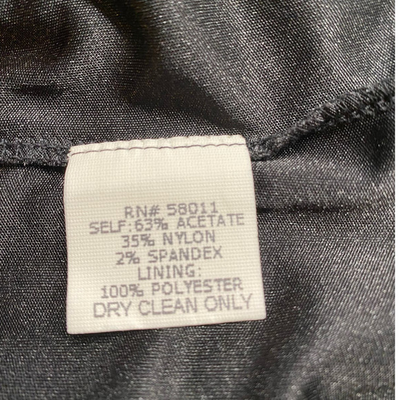 David Meister Black Cocktail Dress Square Neck Pleats Satin Slip LBD Sheath 10 - Picture 8 of 8